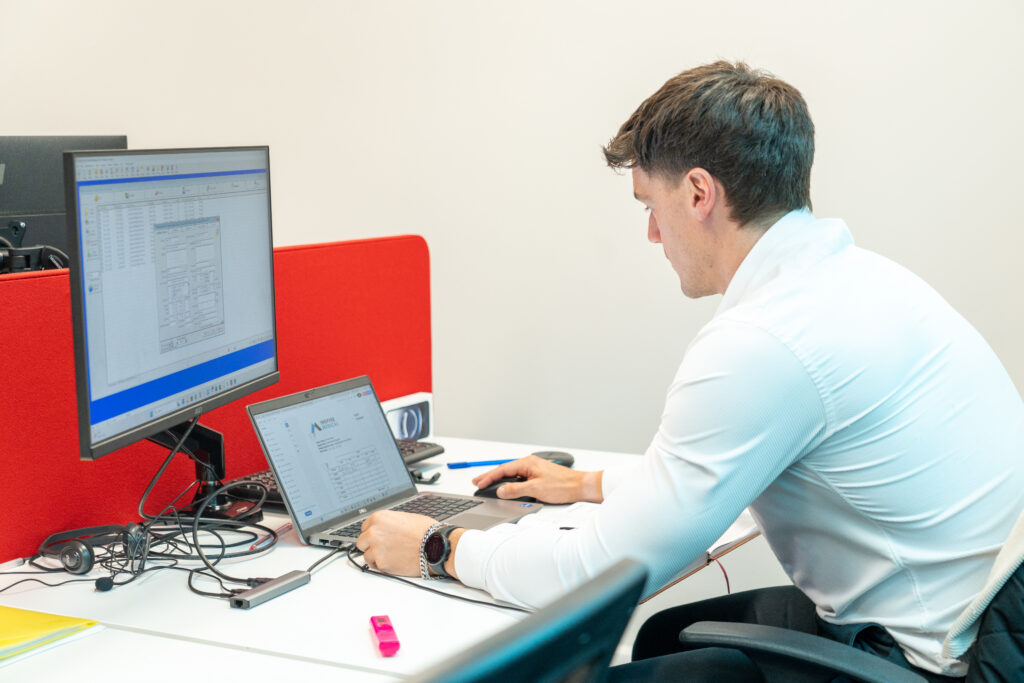 An Inspire Medical consultant reviewing candidate records on screen